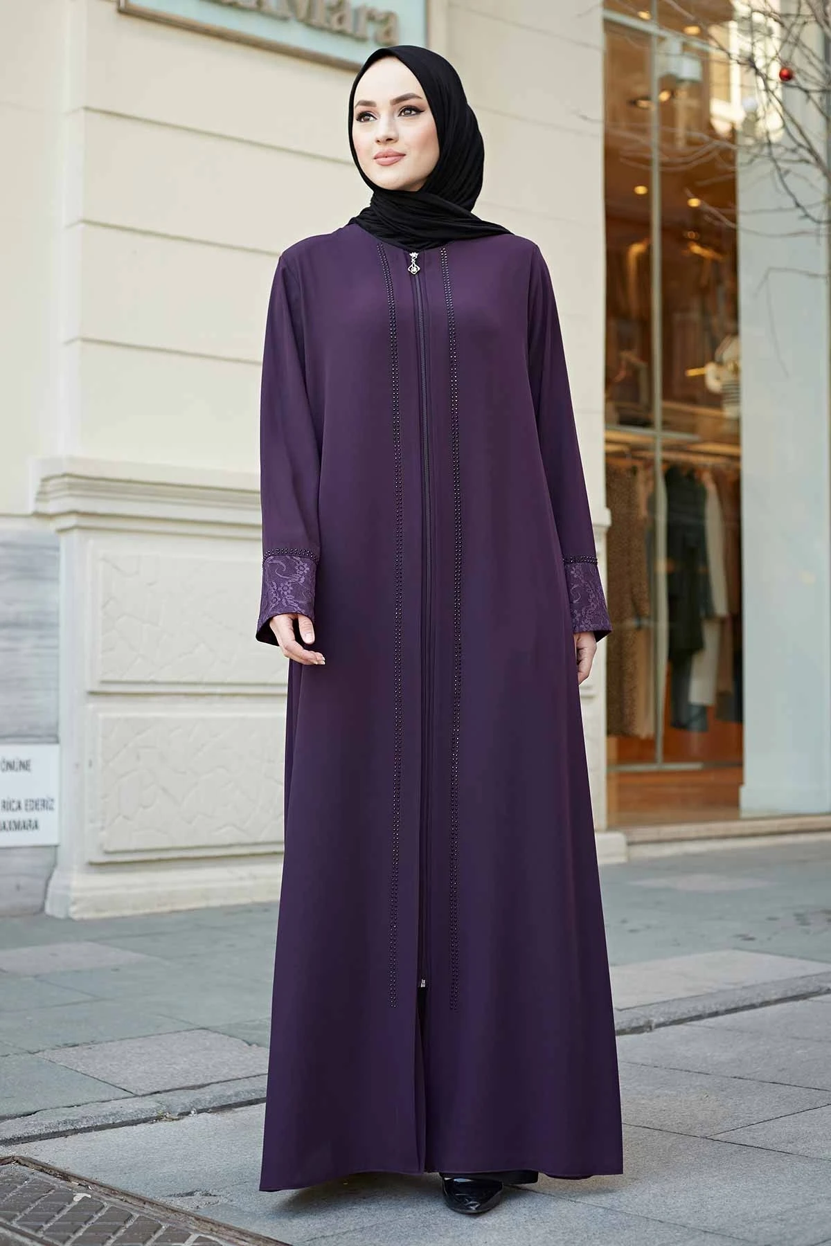 Koronkowa szczegółowa sukienka Abaya indyka moda muzułmańska Islam odzież dubajska Istanbulstyles 2023