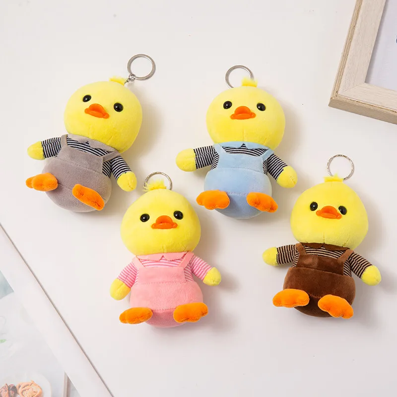 13CM Duck Plush Keychain Cute Charms Doll Pendant Keyring Alloy School Bag Pendant Accessories Stuffed Toy Key Chain Gift Kawaii