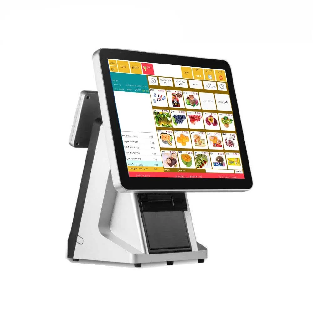 

High quality POS system with 80mm printer POS system for retailers POS terminal Cash Registe VFD Point of Sale 15 '' touch