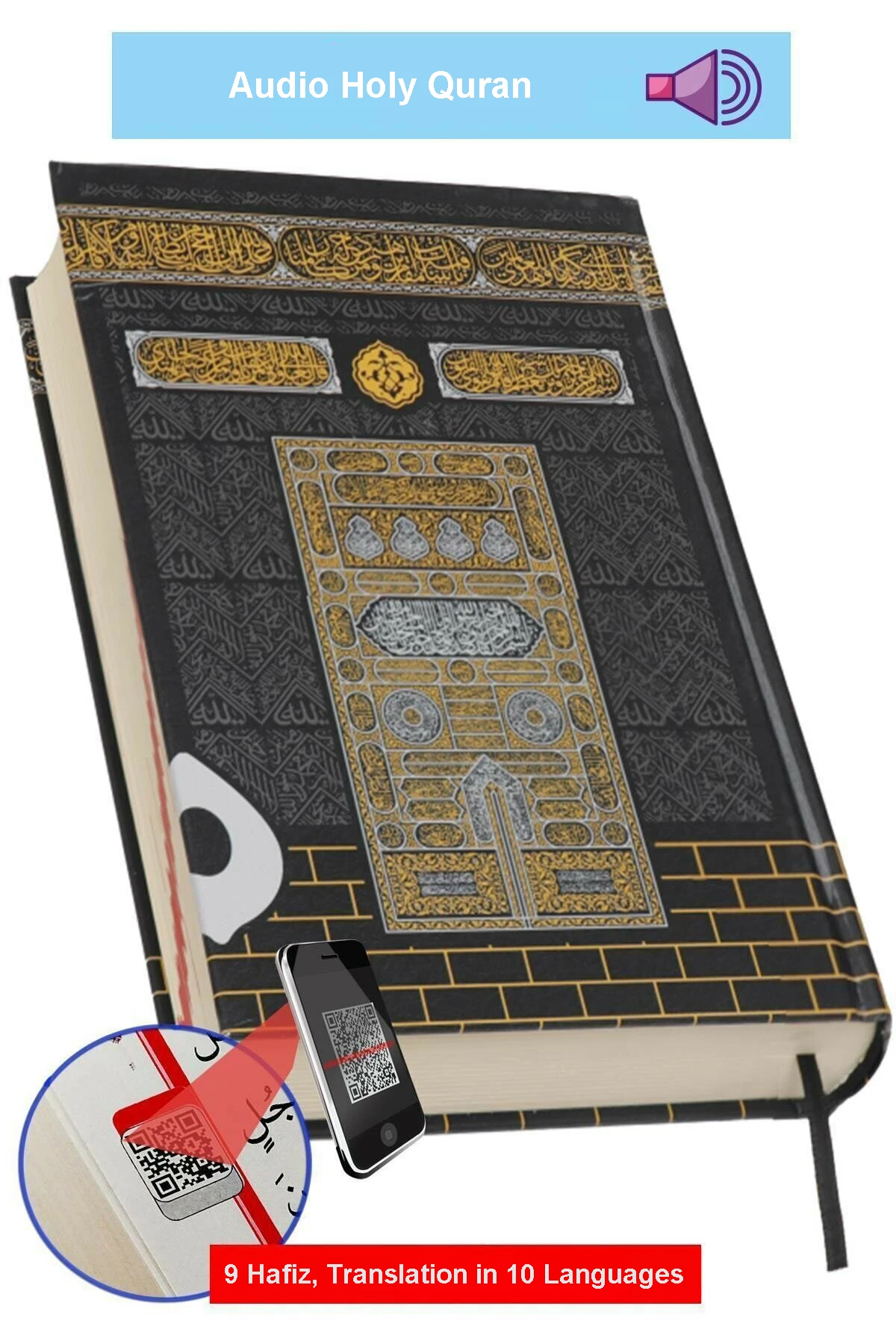 

Holy Quran Audio Quran 17x24 cm Muslim Islamic Gift Ramadan Eid Mubarak 10 Languages Translation Easy Read Quality Cover