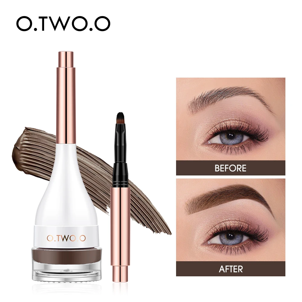 O.TW O.O-pomada para cejas, rímel Natural resistente al agua, textura cremosa de larga duración, Gel para cejas esculpido tintado en 4 colores con cepillo