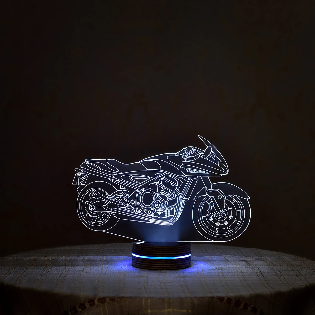 LED Light Lamp 3D Illusion Table Lamp For Home Decorative Light Motorcycle Design