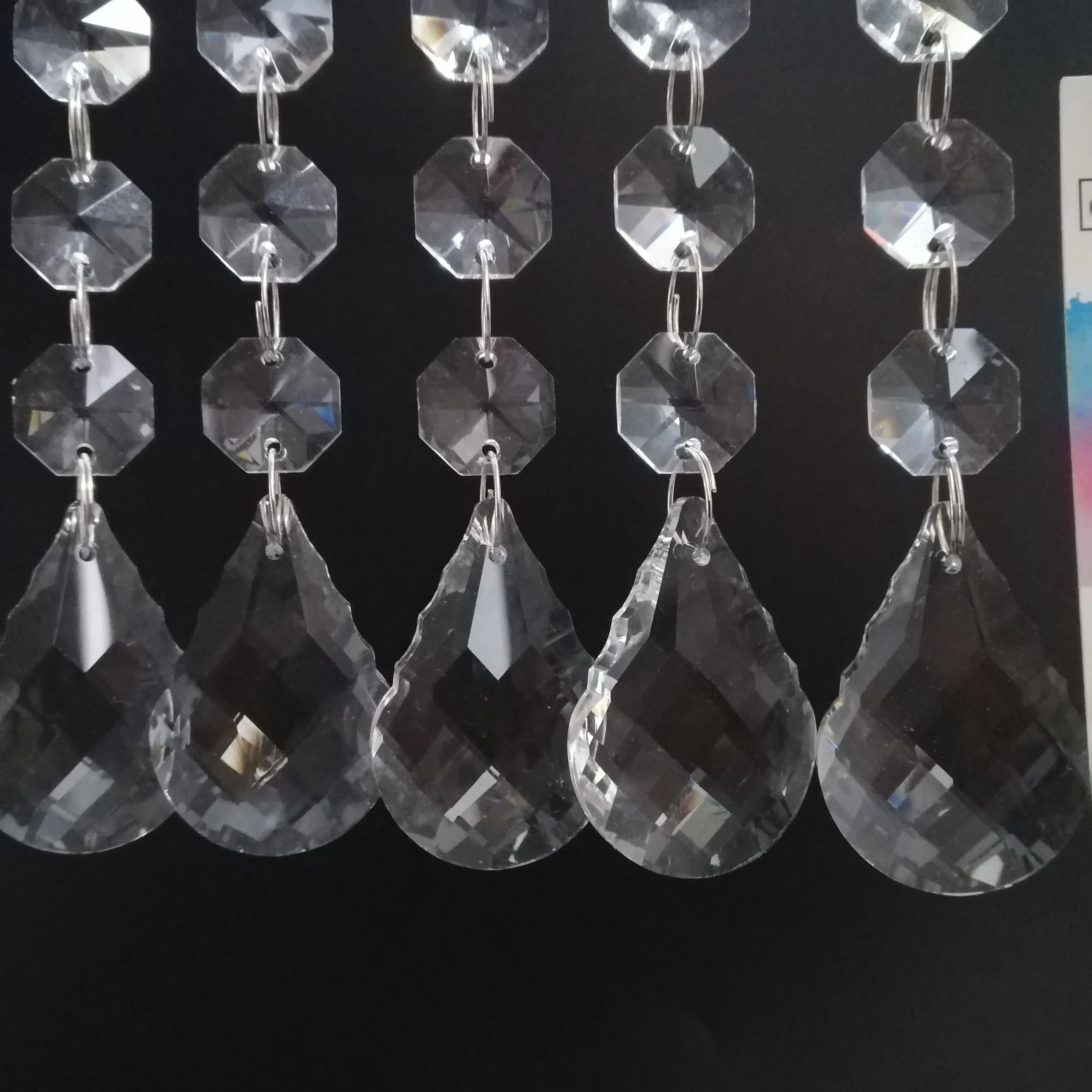 

Camal 5Pcs Crystal 37mm Gourd Prism Pendant Part Garland SunCatcher Hanging Chandelier Lamp Lighting Party Home Xmas Tree Decor