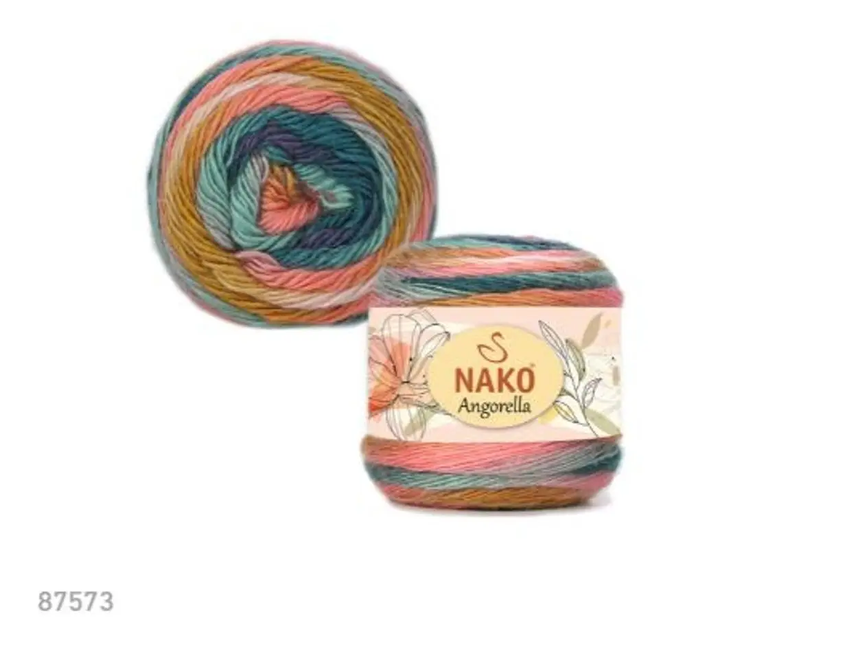 Nako Angorella 100% Premium Acrylic 100G. 400 M. Cardigans, Sweaters, Shawls, Home Textiles, Scarves, Berets, Accessory 5 PCS