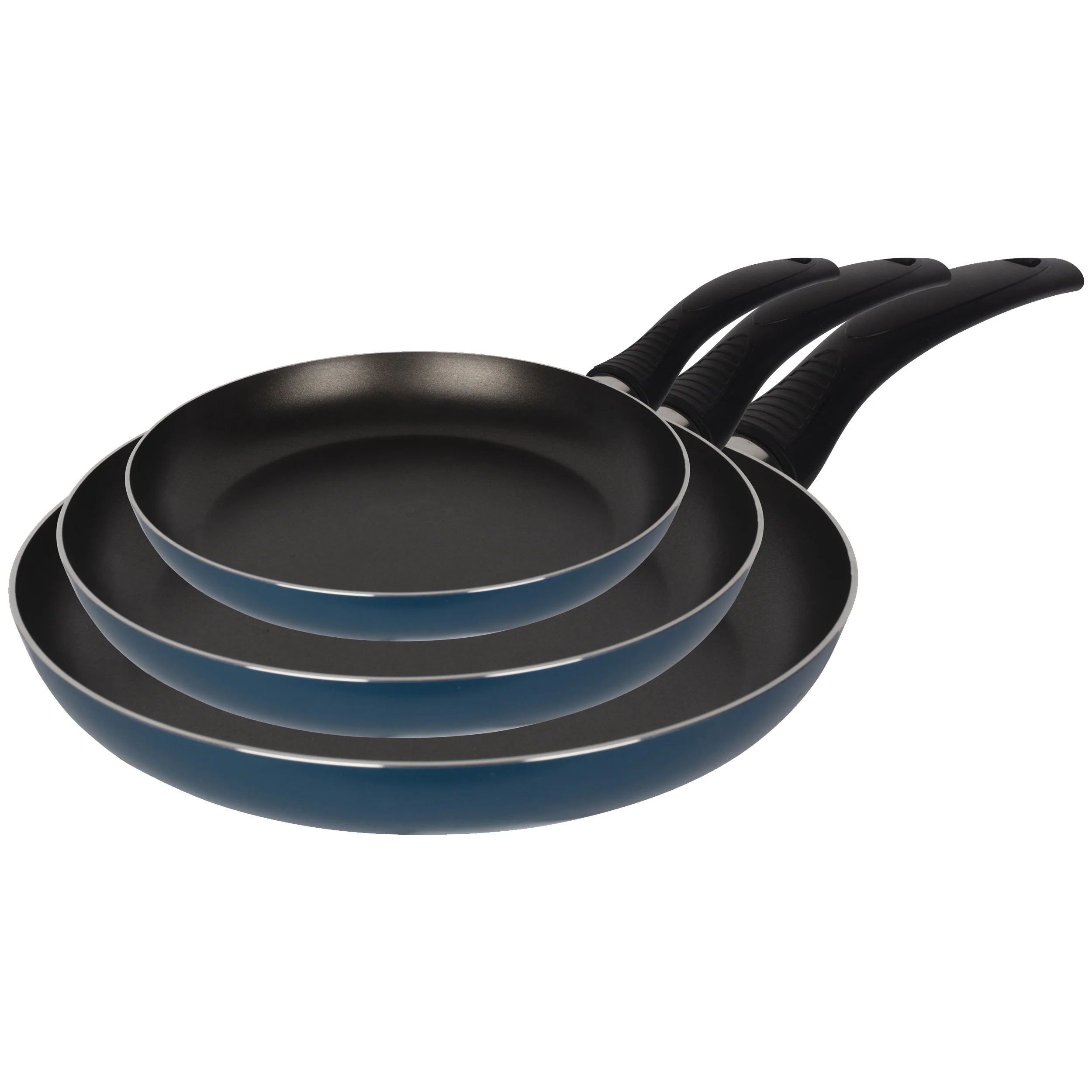 Renberg's non-stick pans set (20,24,28 cm) in pressed aluminium specially designed for vitroceramic and gas