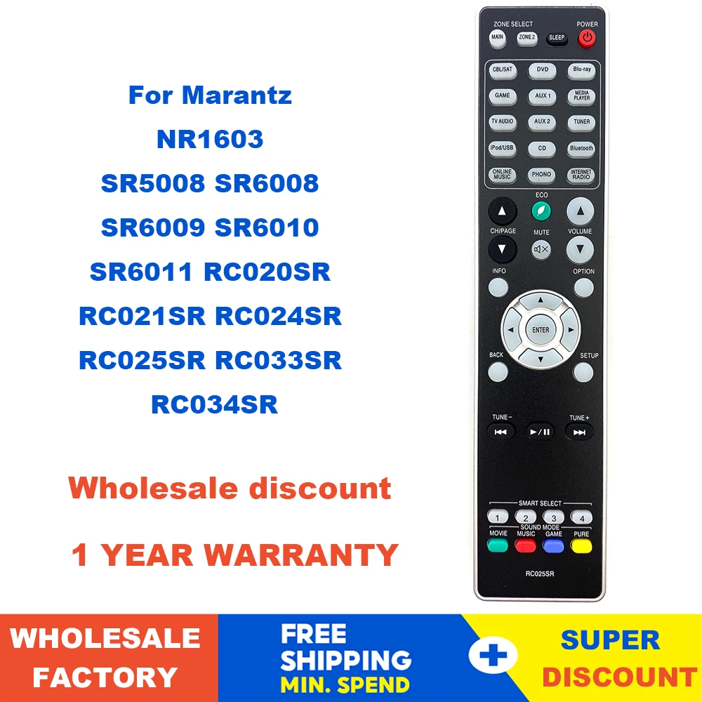 

RC025SR Remote Control For Marantz Audio/ Video Receiver NR1603 SR5008 SR6008 SR6009 SR6010 SR6011 RC020SR RC024SR RC033SR