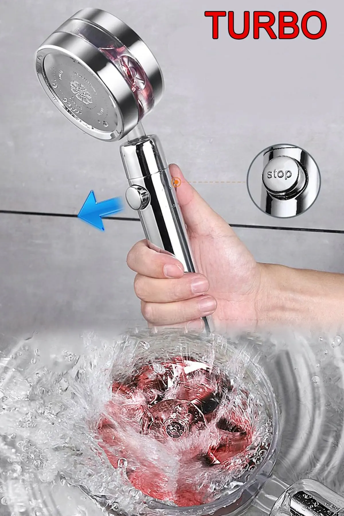 KUSTAR Propeller Turbo Featured Patterned Water Flow Bathroom Shower head cut-and-cover Button New Generation 1324 H3YT1R2QWFVGY wrecker