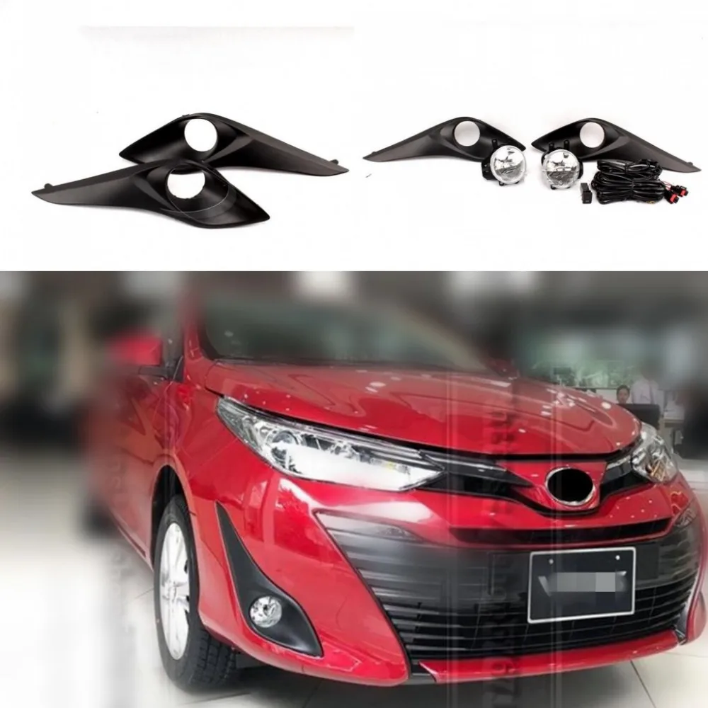 

JanDeNing Front Bumper fog Light Lamp Set with Wiring & Switch for Toyota Vios 2018-2019
