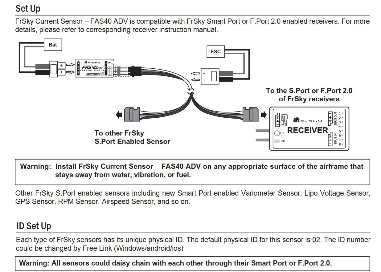 FrSky FAS40 ADV Smart Port and FBUS 40A Current Sensor With Voltgae Temperature Sensor For TD R10/ TD R18/ Archer R8 R10 PRO