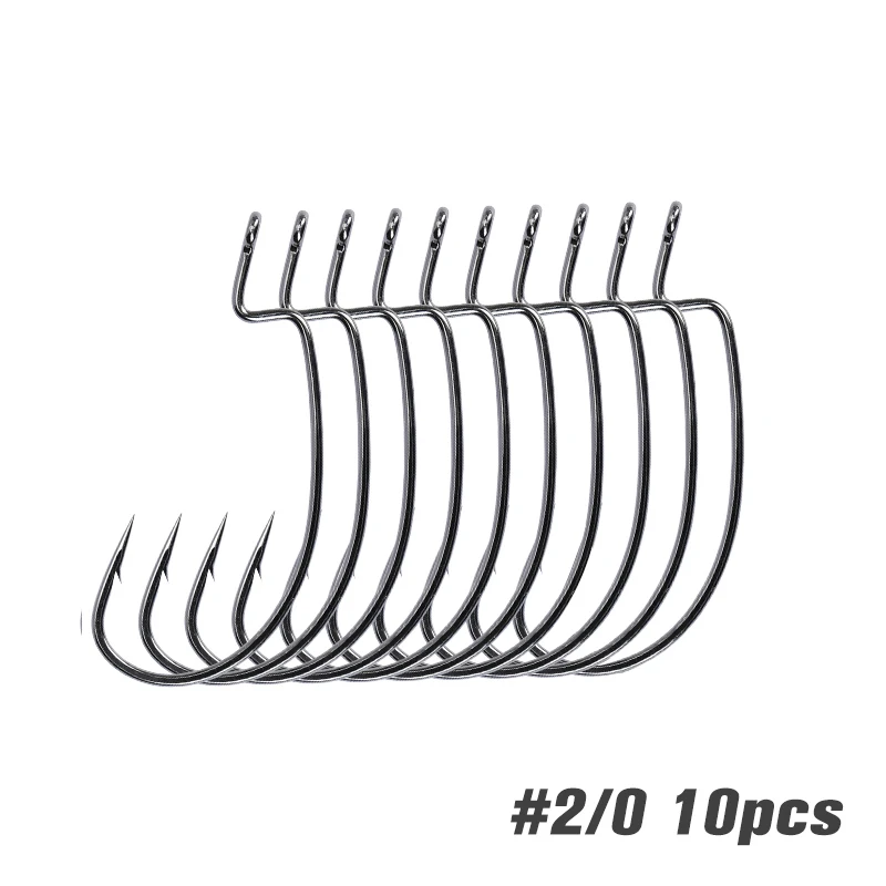 Tsurinoya Worm Vishaken Single Sharp Vis Cank Haak Zachte Lokken Geen Sinker Rig Visgerei #2 #1 #1/0 #2/0 #3/0 #4/0