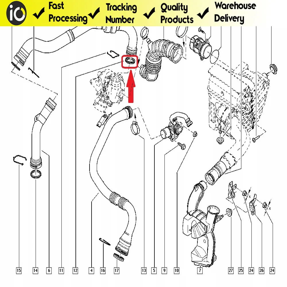 Turbo Pipe Gasket Seal Pipe Oem 7701070788 for Renault Dacia Euro 5 Fast Shipment From Warehouse High Quality Spare Parts