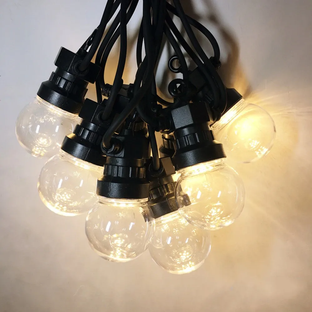 

10M G50 Clear LED Globe Ball Outdoor String Lights Christmas Fairy Festoon For Garden Backyard Wedding Party Street Patio Decor