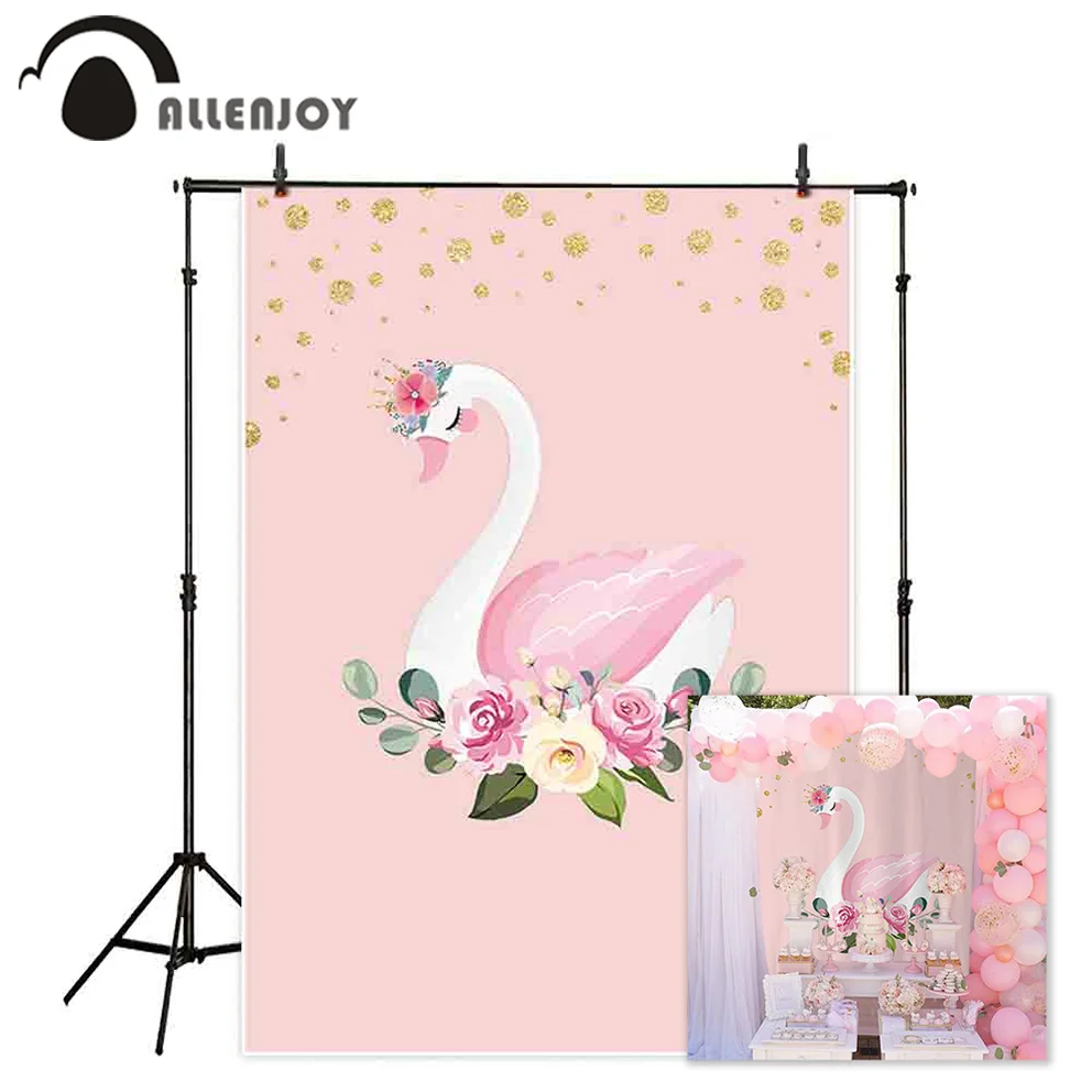

Allenjoy baby shower girl фото фон розовый Лебедь Цветок День рождения вечерние свадебные фотосессии Фотофон реквизит