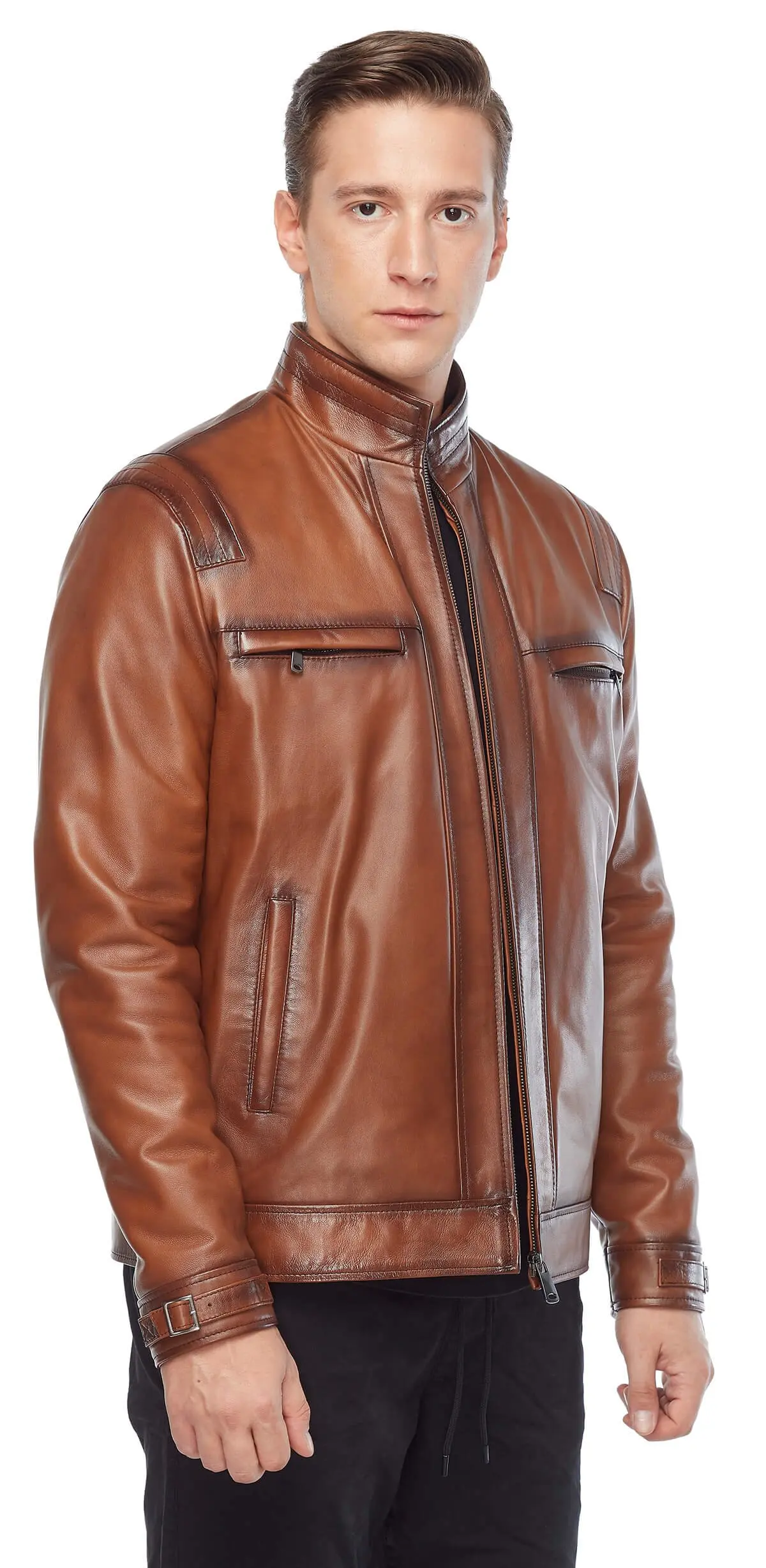 Antonio maschio vera pelle cappotti Tan Orjinal Lambskin autunno inverno 2022 Biker Slim Large Size VintageTürkiye
