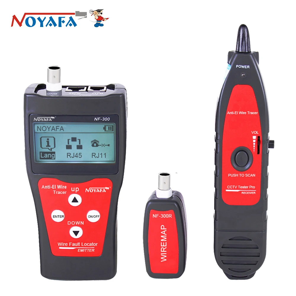 Noyafa NF-300 Netwerk Coax Kabel Tester Meet RJ45 Bnc Kabel Lengte Anti-Interferentie Draad Locator Netwerk Monitoring Tracker