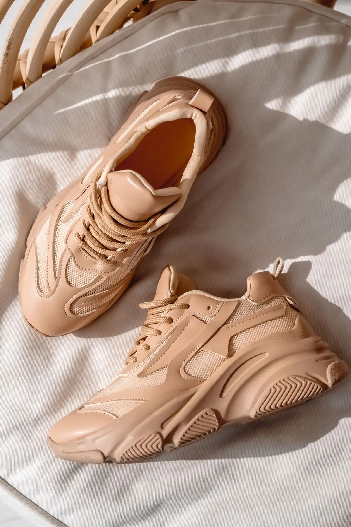 Livia Matte Leather Sneakers Nude İLOVES 1