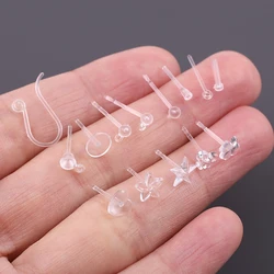 UNNAIER 1 Pair 2mm Resin Clear Stud Earrings DIY Earring Accessories Simple Invisible Hypoallergenic Women's Ear Post Earrings