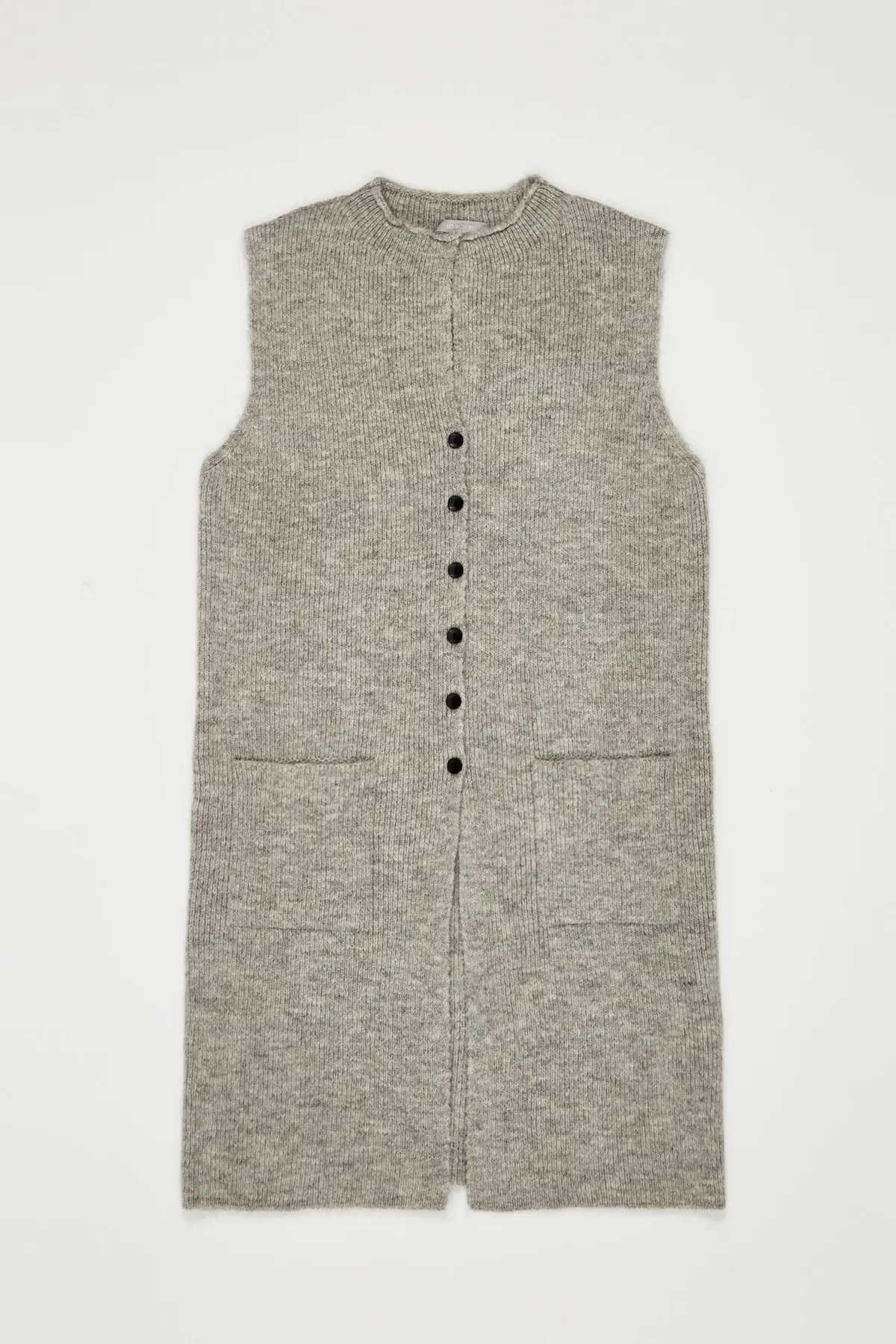 Women's Light Gray Melange Vest 9 WV559Z8