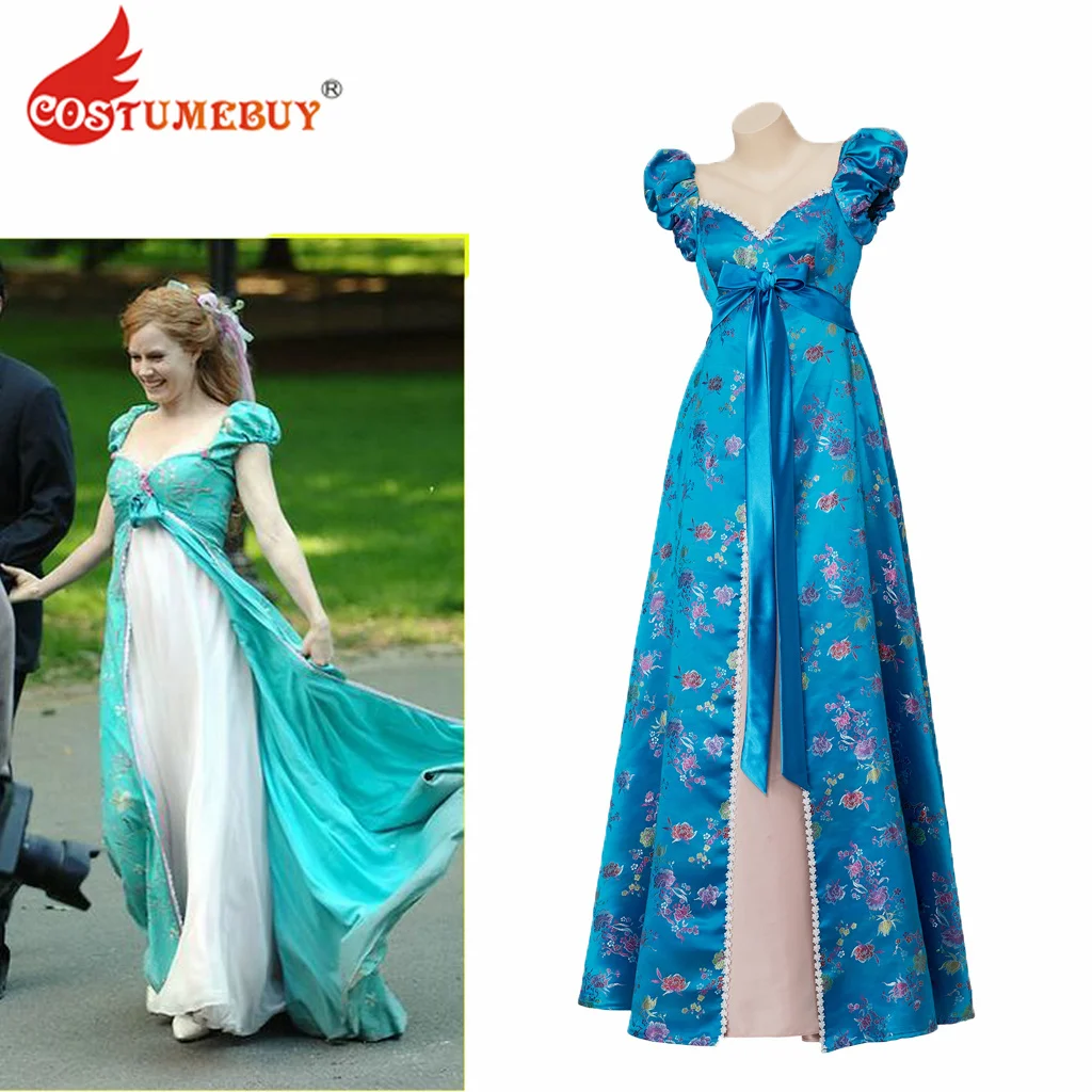 

CostumeBuy Giselle Blue Floral Dress Giselle Costume Halloween Carnival Princess Dress Women Curtain Dress Ball Gown