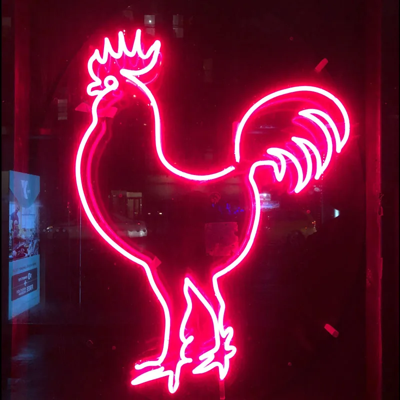 Cock Neon Sign Neon Bulb Sign Roosters Sex Shop Handmade Neon Light Sign Decor Bar Adult Room Display Light Sign Provide Light