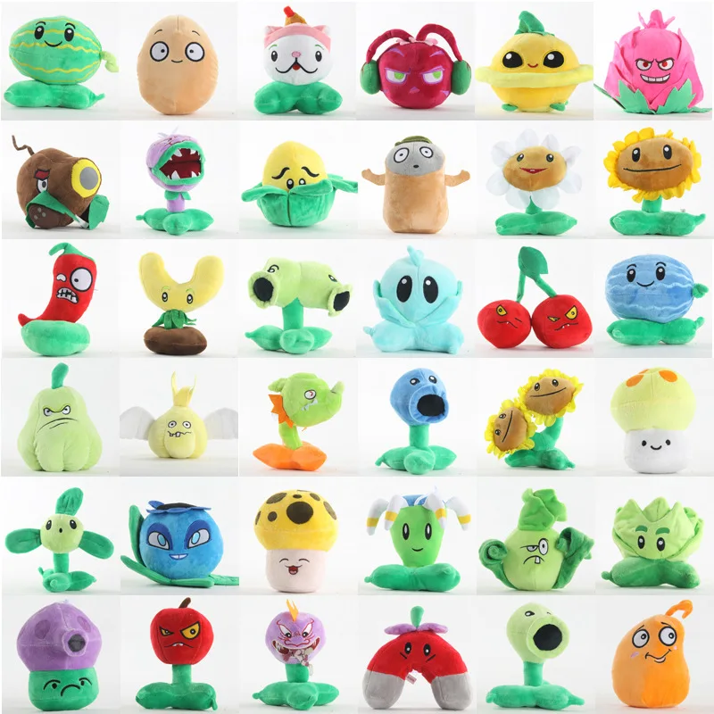 Figuras de Anime de peluche Plants VS Zombies 2 para niños, juguete de Peashooter, Cherry Bomb, girasol, Wall-Nut, Squash, Split Pea, regalo para niños, 15-20cm