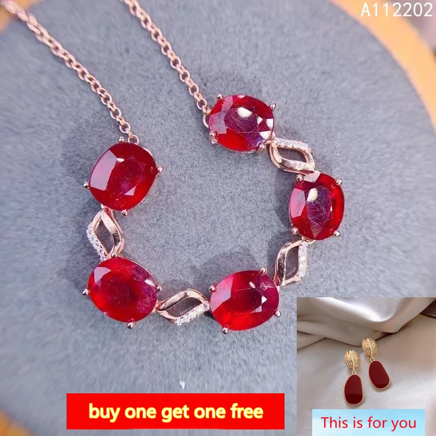 Real Natural Ruby Bracelet 925 Sterling Silver Inlaid Red Oval Gemstones Luxury Hand Catenary Women's Bride Wedding Jewelry Gift