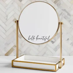 Hello Beautiful Inspirational Quotes Mirror Decal Vinyl Decal Handmade Products Decorative Accessories