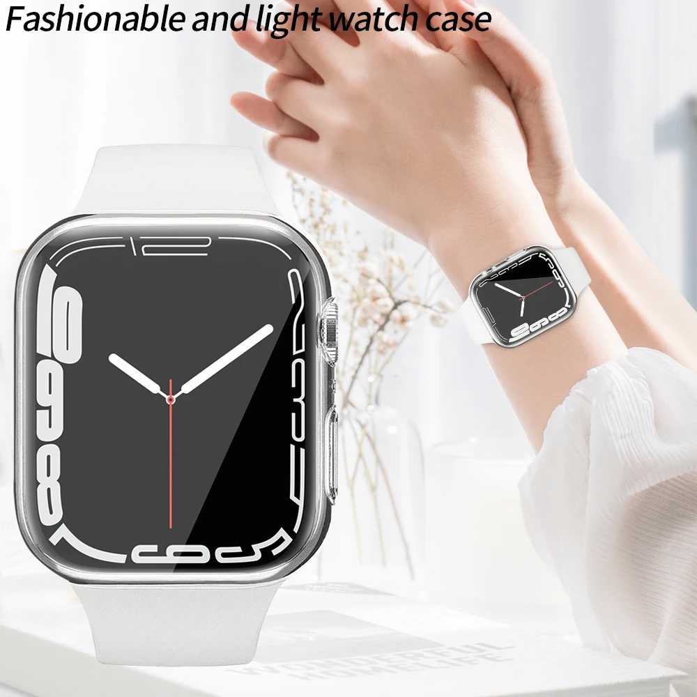 360 Full Cover for Apple Watch Case 8/7 41MM45MM Soft TPU Screen Protector 42MM38MM Protector Case for iWatch SE/6/5/4 44MM 40MM