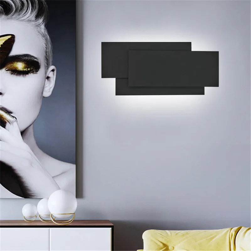 Three-Layer Stacked LED Wall Lamp Modern Bedside Lighting Creative Retangle LED Wall Lights for Living Room Hall Corridor Sconce