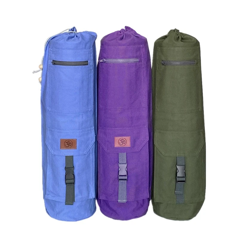 1Pc Cotton Canvas Yoga Bag Large Capacity Storage Bag Portable Yoga Mat Bag