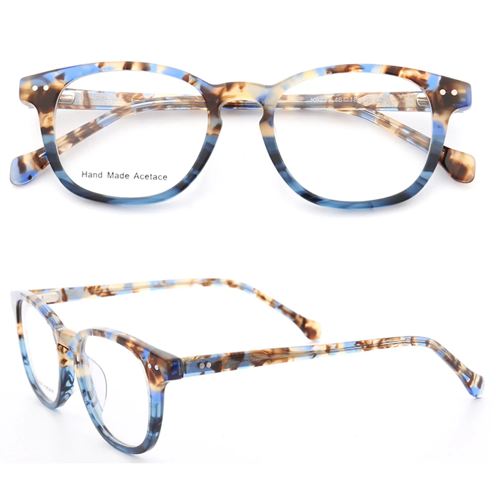 Retro Women Round Eyeglass Frame for women Optical Glasses Frame Square Leopard Print Tortoise Fashion Blue Green Floral Eyewear