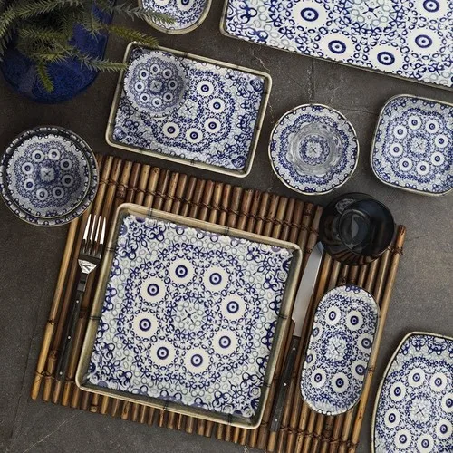 Fabulous 41 PCS Stylish Pattern 6 Persons Porcelain Turkish Made Full Dinner Serve Set