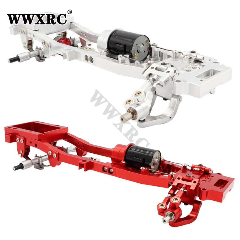 

CNC Metal Body Chassis Frame with Rear Axle Kit Gearbox Leaf Springs Steering Cup Swing Arm Slider Set for 1/10 WPL D12 Parts