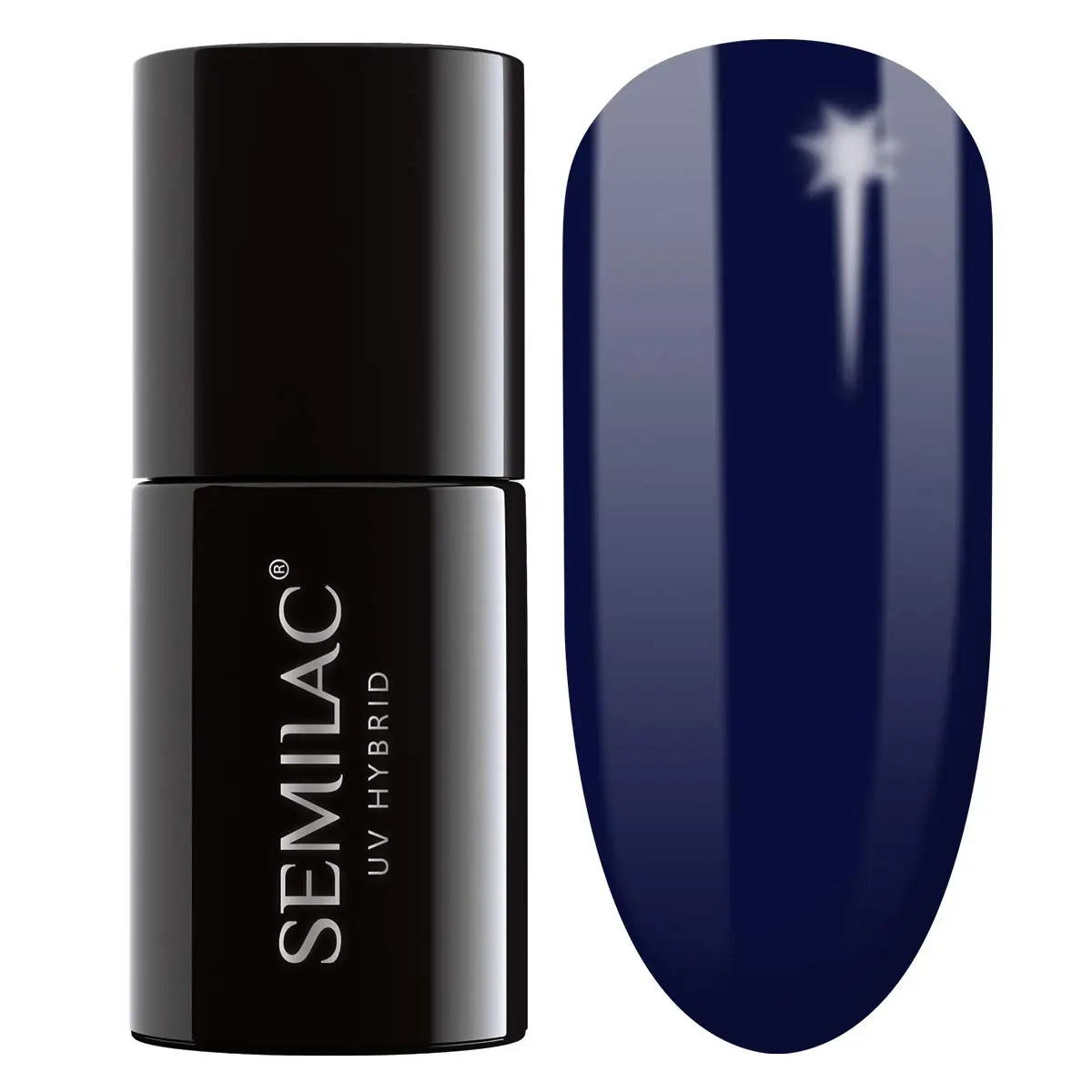 Semilac Blue Ink 088 semi-permanent cover, UV hybrid nail polish texture Gel