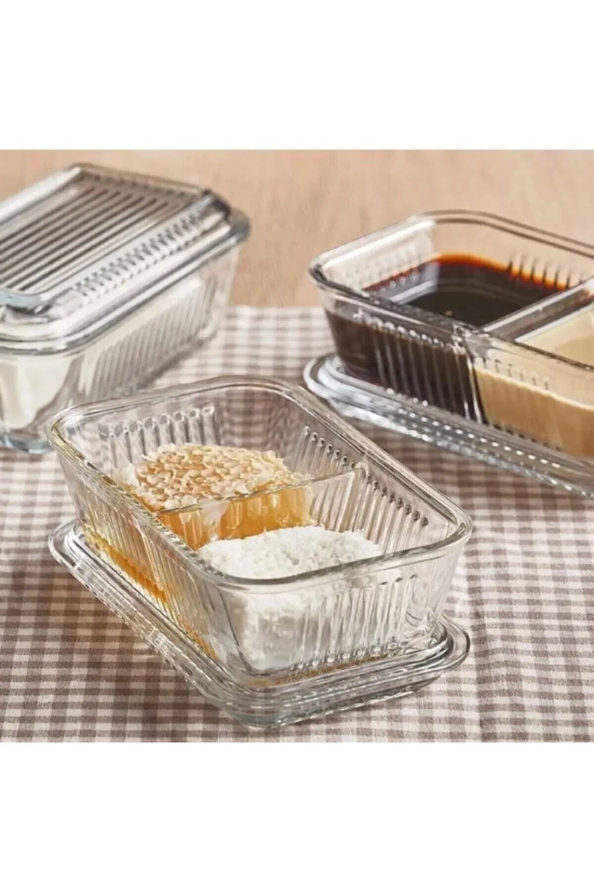 Glass Butter Box Cheese Plate Butter Container Lid For Food Dinner Dish Serving Dishes Fruit Plate Kitchen Accessories