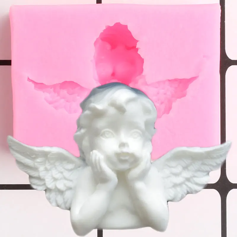 

Angel Silicone Mold Baby Birthday Cake Decorating Tools Cupcake Topper Fondant Molds Candy Resin Clay Chocolate Gumpaste Moulds