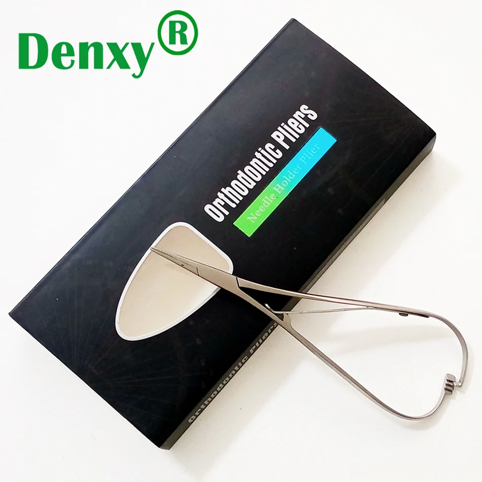 Denxy 1Pc Hoge Kwaliteit Dental Orthodontische Tang Naald Holding Tang Klem De Hechtdraad Naald Tang