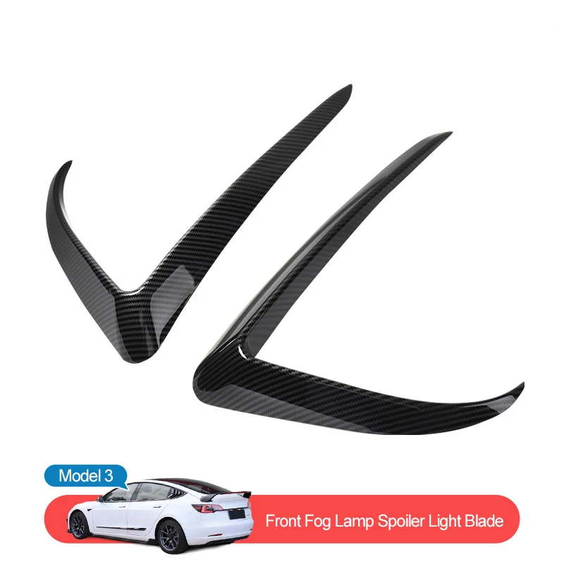 

Front Fog Light Trim Cover For Tesla Model 3 Lamp Spoiler Light Blade ABS Carbon Fiber Front Blade Trim Diverse for Model 3