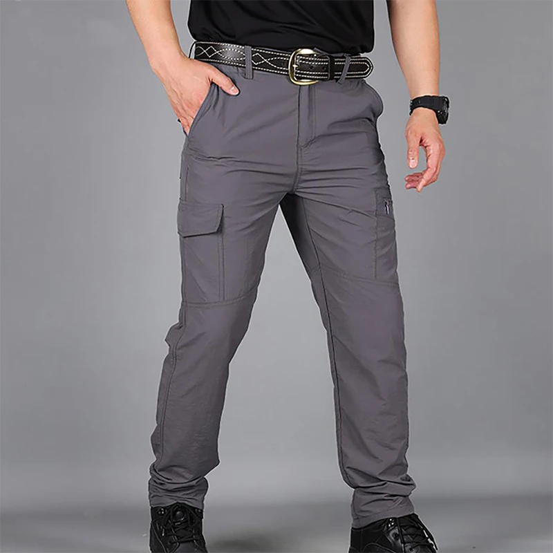 Men Pants Casual Cargo Pants New Tactical Trousers Male Plus Size Breathable Waterproof Multi-Pockets Pant Size S-5XL Plus Size