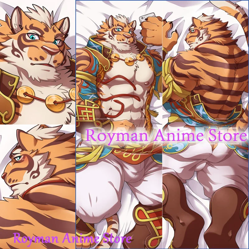 

Dakimakura Anime Nekojishi Tiger Lin Hu Likulau Yan Shu-Chi Double Sided Print Life-size Body Pillow Cover