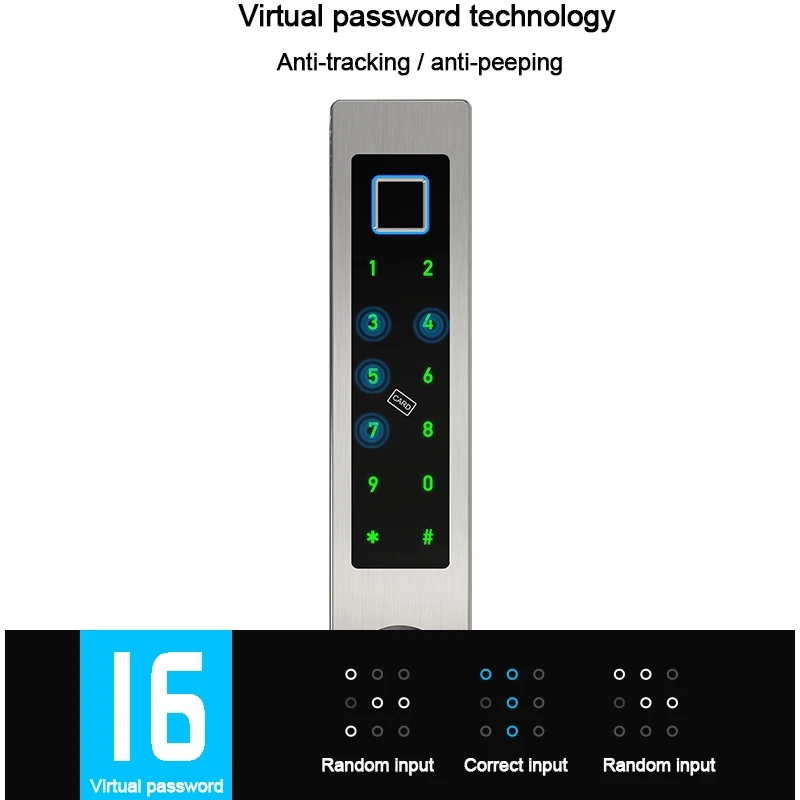 Imagem -04 - Electronic Smart Door Lock Impermeável Bluetooth Código de Impressão Digital Frid Alumínio Vidro Porta de Madeira