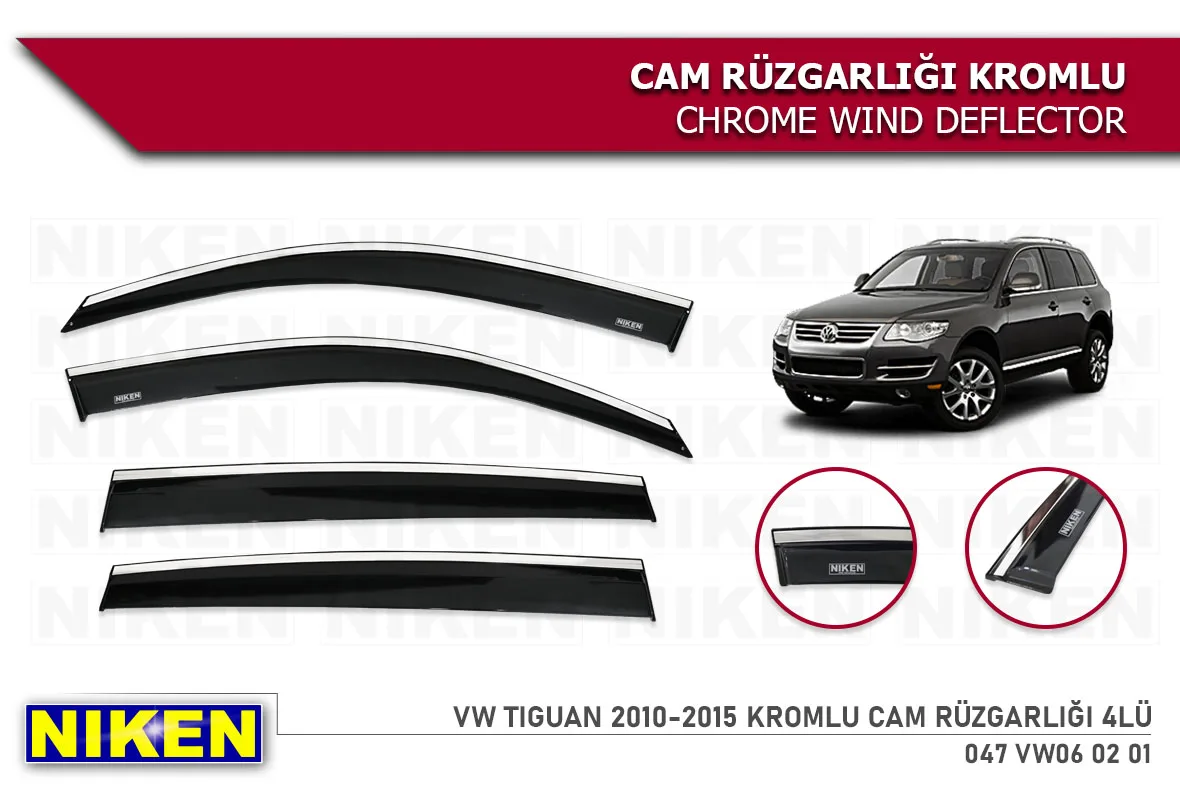 For VOLKSWAGEN TIGUAN Chrome Rain Wind Deflector 2010-2020  Sunshade Curtains  Car Windshield  Auto Accessory Universal Body kit