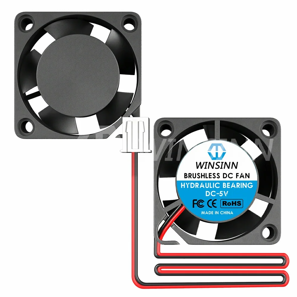 

WINSINN 2010 20mm Fan DC 5V 12V Hydraulic Bearing Brushless Cooling 20x10mm 2PIN [2-Pack]