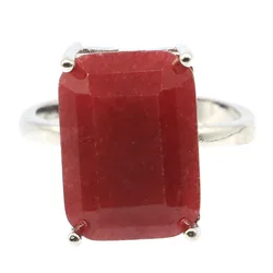 Buy 4 Get 1 Free 18x13mm Real Green Emerald Red Ruby Silver Ring Alexandrite Mystic Topaz Fine Jewelry Daily Wear