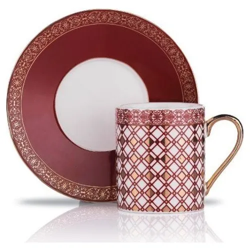 

DOLBOVI Stilvoll 12 Piece Coffee Cup Set BURGUNDY Turkish Coffee Cup Turkish Cup tea cup set tea cup coffee mug اكواب سيراميك cup tea set чайный серви cup tea handmade bowl beautiful mugs turkish tea set vintage Saucer