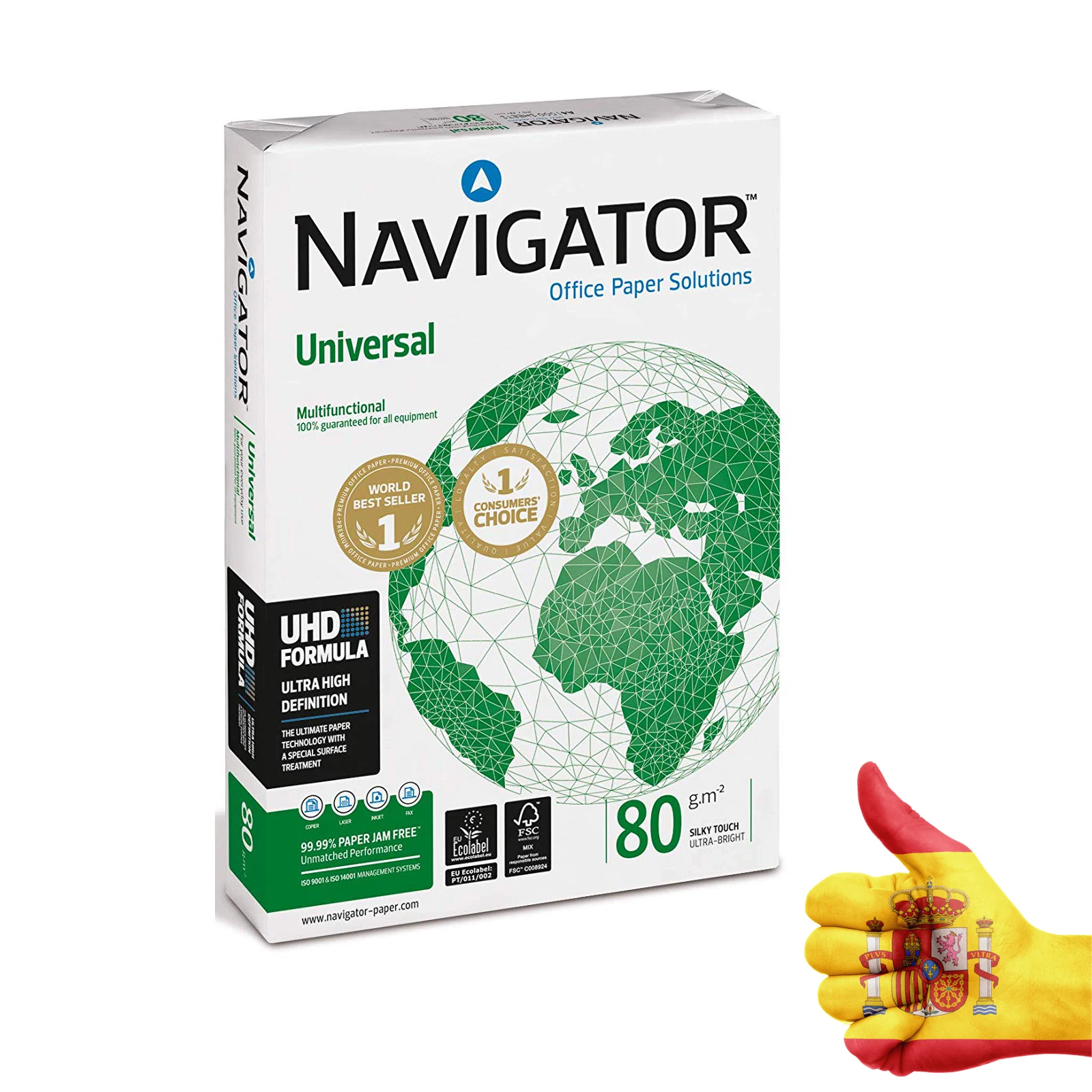 PAPEL Blanco FOTOCOPIADORA NAVIGATOR DIN A4 80 GRAMOS PAPEL MULTIUSO INK-JET Y LASER-PAQUETE DE 500 HOJAS