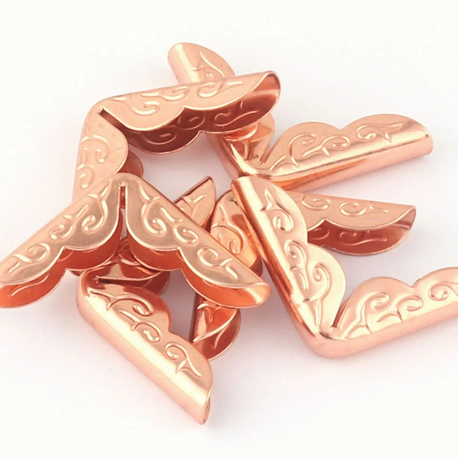 

20mm Rose gold Pattern Jewelry Corner Protection Corners Decorative Wood Corner Vintage Style Box Corner Bronze Book Corner clip