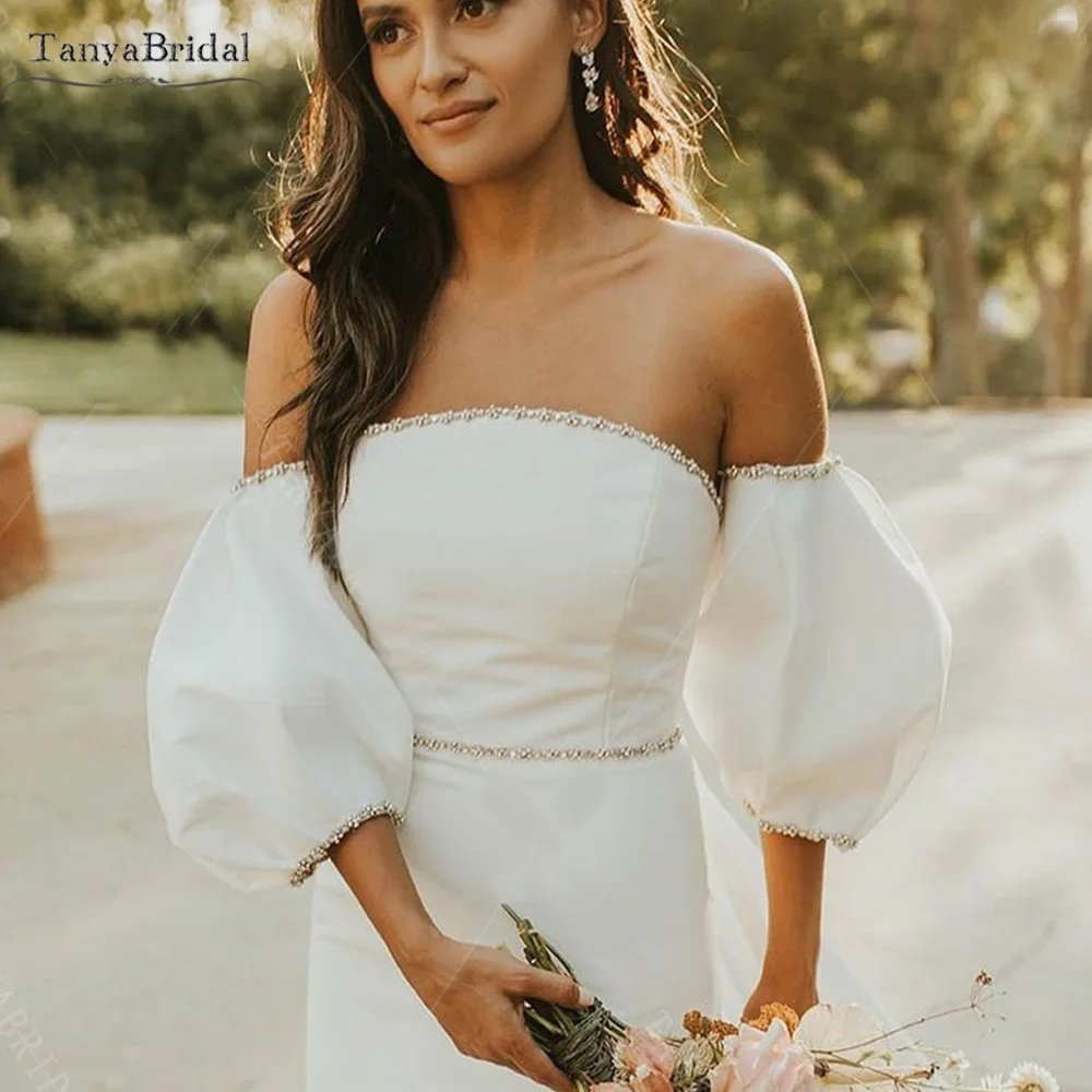 

Satin Puff Detachable Sleeves With Luxury Beads Line Fashion Bridal Accessories DG122