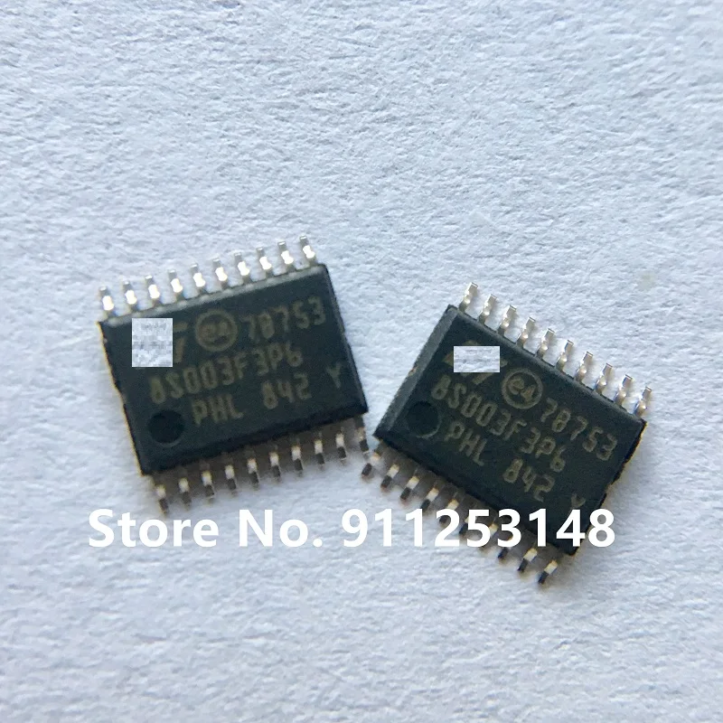 

20pcs/50pcs/100pcs/lot STM8S003F3P6TR TSSOP-20 2.95V~ 5.5V STM8 Series 8-bit 8 KB Flash 1 KB RAM 16 MHz Original