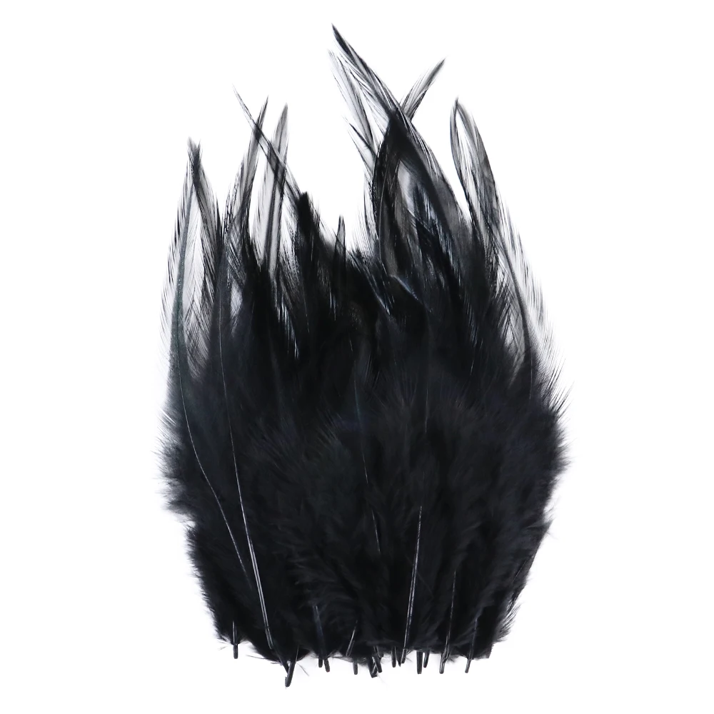 100pcs Black Chicken Goose Feather Diy Jewelry earrings Making Feathers For Crafts Decorative Accessory Plume wholesale